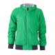 Gigio Store Giacca Vento Zip Cappuccio Casual Sportiva Leggera Unisex Donna Primavera Impermeabile colore Verde/Navy