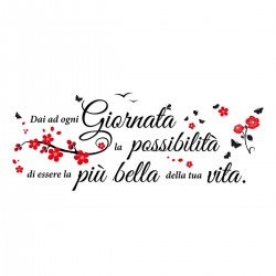 scritte adesive pareti italiano adesivi murali Giornata più bella Adesivi Murali bambini cameretta soggiorno cucina letto fiori