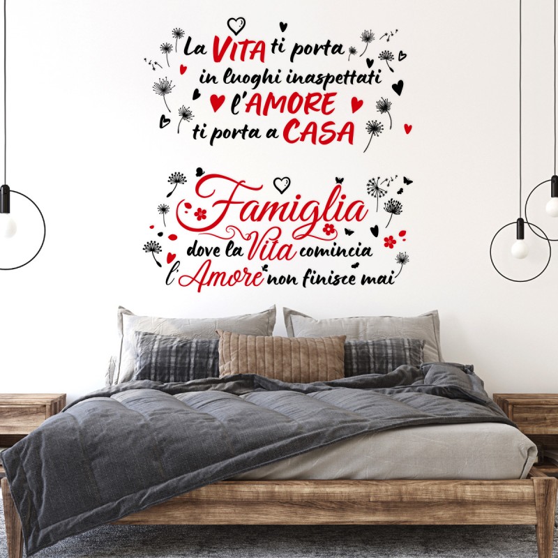 Scritte Adesive per pareti in italiano Casa e Famiglia