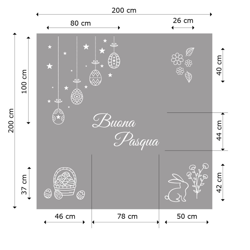 Vetrofania di Pasqua Adesivi Pasquali per Vetrine Negozi