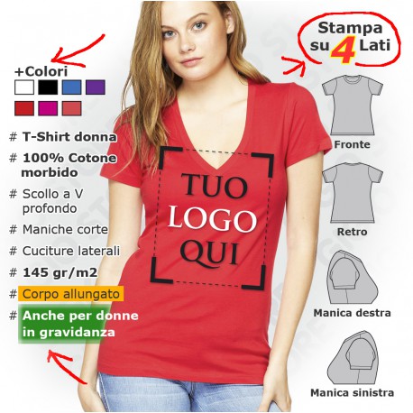 Maglietta Fashion Scollo a V da Donna