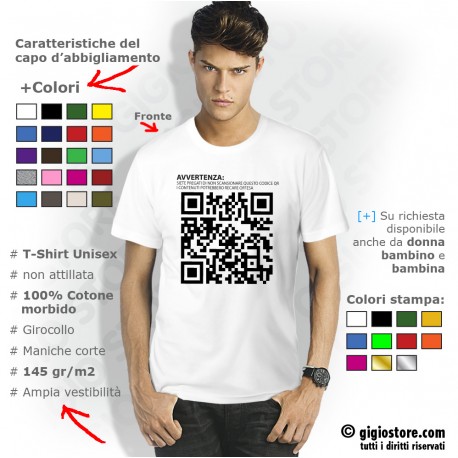 Maglietta Divertente Codice QR