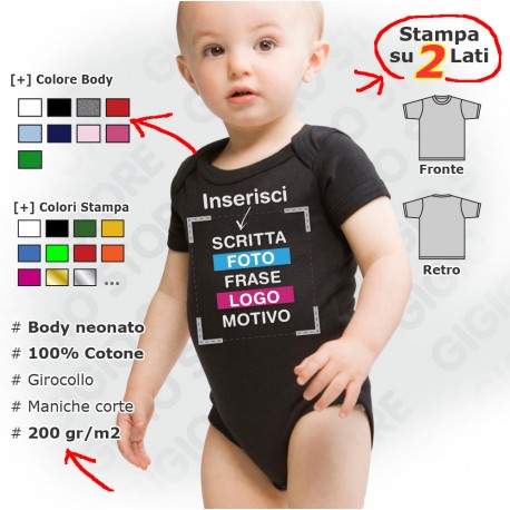 Body Neonato Bambino Personalizzato