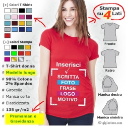 Magliette Donna Elasticizzate Premaman Personalizzate Gravidanza
