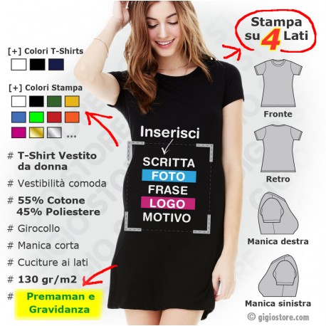 Magliette Vestito Personalizzate Premaman Prenatal Gravidanza