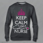 Felpa Keep Calm I'm a Nurse, Felpe keep calm, felpe keep calm personalizzate, felpe personalizzate donna, Idee Regalo