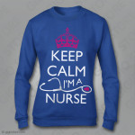 Felpa Keep Calm I'm a Nurse, Felpe keep calm, felpe keep calm personalizzate, felpe personalizzate donna, Felpa Blu