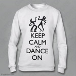 Felpa Keep Calm and Dance, Felpa girocollo donna, Felpe Keep Calm On Line, Felpa Bianca, Felpe Personalizzate