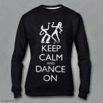 Felpe Keep Calm and Dance, Felpe girocollo donna, Felpe Keep Calm OnLine, Felpa Nera, Stampa Felpe Personalizzate