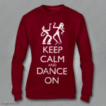 Felpa Keep Calm and Dance, Felpa Donna, Felpa Rossa, Felpe Gruppi Danza, Crea la Tua Felpa Personalizzata