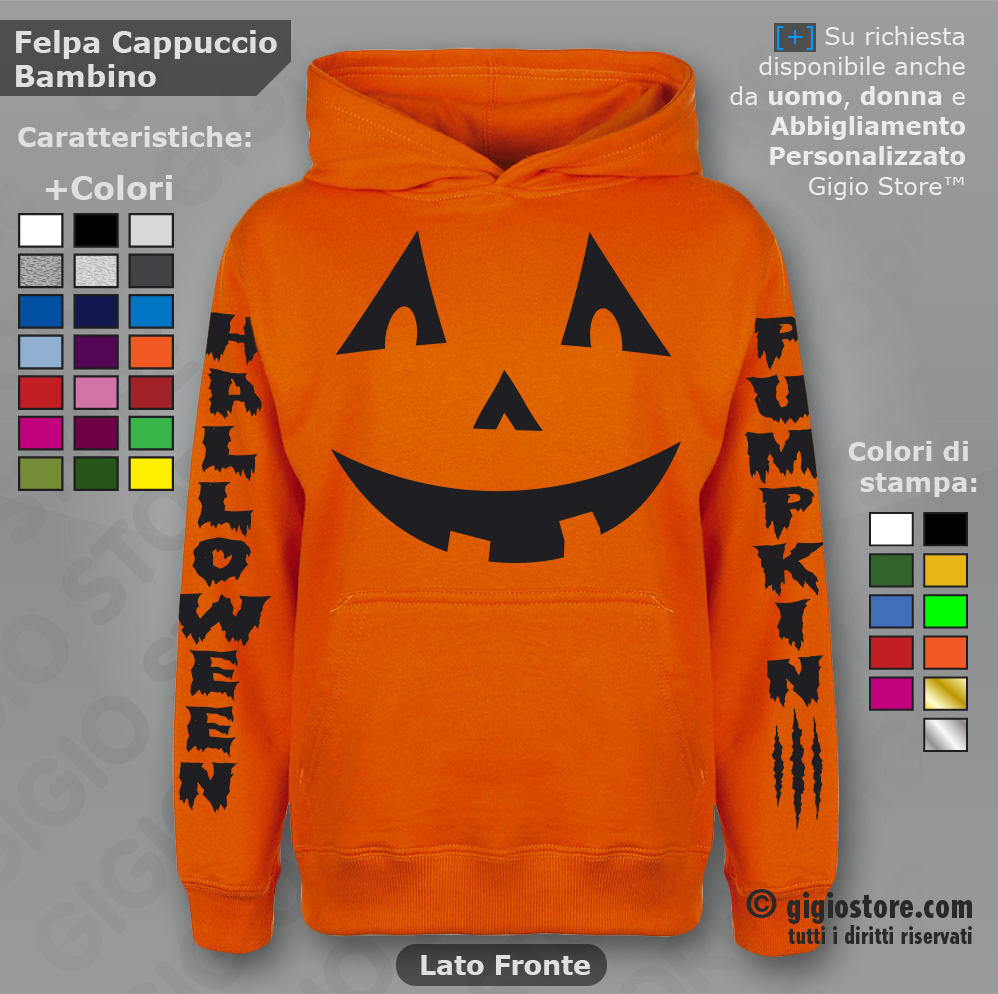 Prepara la FESTA di HALLOWEEN con GIGIO STORE (Idee Regalo ORIGINALI) e Indossa con gli Amici le FELPE PERSONALIZZATE HALLOWEEN.