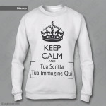 Felpa Donna Keep Calm Bianca, personalizzazione felpe Keep Calm, creare felpe personalizzate Keep Calm, stampa su felpe