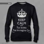 Felpa Donna Keep Calm Nera, felpe con stampa Keep Calm, felpe da stampare con tema Keep Calm, stampa felpe keep Calm online