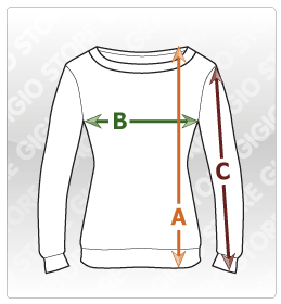 Felpe Personalizzate Donna, ampio girocollo, Taglie e Misure